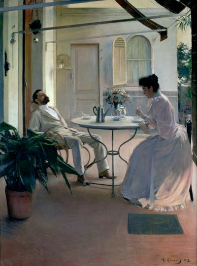 Open Air Interior, Barcelona, 1892 by Ramon Casas i Carbo